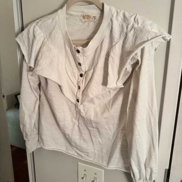 Nation LTD - Christa Sweatshirt Blouse in Off White - Picture 6 of 8